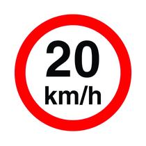 Placa Velocidade Máxima 20km/h Refletivo 50x50 - Afonso Sinalizações