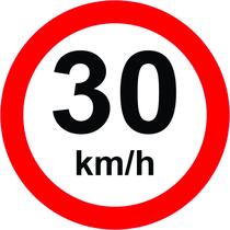 Placa Velocidade Máxima 30km/h Refletivo 50x50 - Afonso Sinalizações