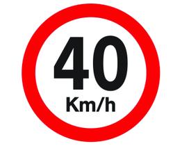 Placa Velocidade Máxima 40km/h Refletivo 50x50 - Afonso Sinalizações