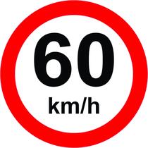 Placa Velocidade Máxima 60km/h Refletivo 50x50 - Afonso Sinalizações