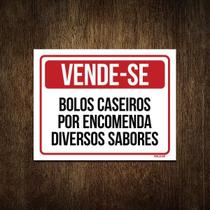 Placa Vende-Se Bolos Caseiros Por Encomenda 18X23