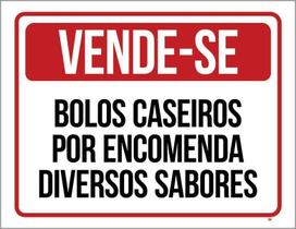 Placa Vende-Se Bolos Caseiros Por Encomenda 27X35