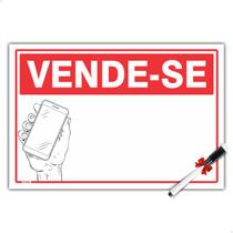 Placa Vende-se Casa Comércio Terreno Imóvel 30x20cm + Caneta Placa Vende-se Casa Comércio Terreno Imóvel 30x20cm + Caneta