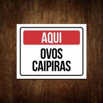 Placa Vendo Ovos Caipiras - Placa De Sinalização De Venda