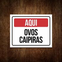 Placa Vendo Ovos Caipiras - Placa De Sinalização De Venda