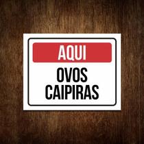 Placa Vendo Ovos Caipiras - Placa De Sinalização Venda 27X35