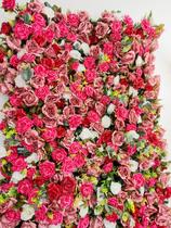 Placa Verde Rosa 40x60 Jardim Vertical Artificial Premium - La Caza Store
