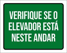 Placa Verifique Se Elevador Estáneste Andar 18X23