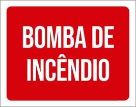 Placa Vermelha Sinalização - Bomba De Incêndio 18X23