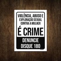 Placa Violência Abuso Denuncie 27X35