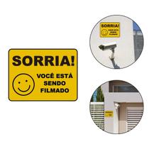 Placa Você Está Sendo Filmado Sinal PS Casa Salão Comercial Placa Você Está Sendo Filmado Sinal PS Casa Salão Comercial
