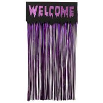 Placa Welcome Halloween Roxa - 85cm x 60cm