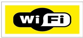 Placa - wi fi - amarela / em ps 20 x 7cm emplac br