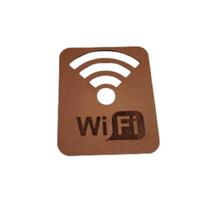 Placa WI-FI Modelo 3 acabamento a Laser em MDF - Natural