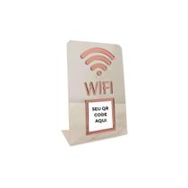 Placa Wifi Acrílico Transparente - Balcão Loja Restaurante Qr Code Display Placa Wifi Acrílico Transparente - Balcão Loja Restaurante Qr Code Display