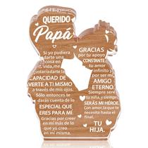 Placa: Yopyame, espanhol, papá, pai, filha, acrílico
