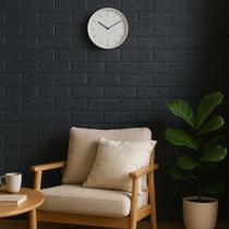 Placas 3D Tijolinho Preto Auto Adesivo Espuma Revestimento Parede Decoração Piso Cerâmica