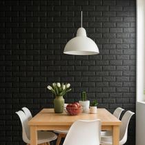 Placas 3D Tijolinho Preto Auto Parede Decoração Piso Cerâmica Adesivo Espuma Revestimento