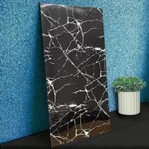 Placas Adesiva Parede Piso Painel Mármore Preto Vinílico Premium Autocolante 3d Lavavel 30x60cm