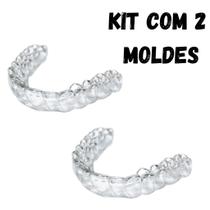 Placas Bruxismo Moldeira de Silicone Molde Caseiro Aparelho Protetor Inferior e Superior + ESTOJO