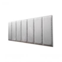 Placas Cabeceira Casal 140cm X 60cm 7 Placas Suede Cinza