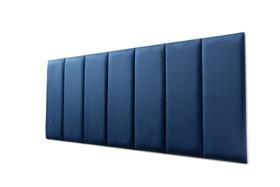 Placas Cabeceira Modulada Adesiva Casal Estofada Suede Azul - 140cm x 60cm Kit 7 Placas