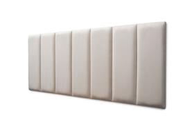 Placas Cabeceira Modulada Adesiva Casal Estofada Suede Off White - 140cm x 60cm Kit 7 Placas