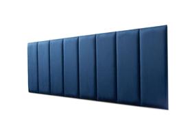 Placas Cabeceira Modulada Adesiva Queen Estofada Suede Azul - 160cm x 60cm Kit 8 Placas
