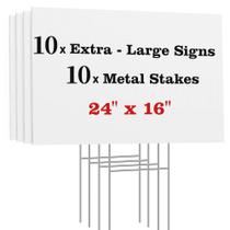 Placas ComboJoy Blank Yard, 61x41 cm, plástico corrugado, pacote com 10