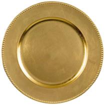 Placas de carregamento Amscan Gold Plastic redondas de 33 cm, pacote com 4