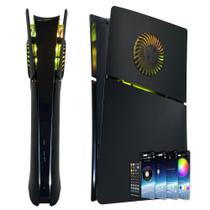 Placas de cobertura Dobewingdelou para PS5 Slim com luz RGB e filtro contra poeira Placas de cobertura Dobewingdelou para PS5 Slim com luz RGB e filtro contra poeira