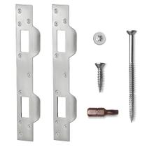 Placas de Fechadura para Porta MOSECYOU com Duplo Furo, Acabamento Níquel Acetinado Placas de Fechadura para Porta MOSECYOU com Duplo Furo, Acabamento Níquel Acetinado