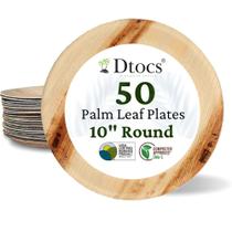 Placas de folha de palmeira Dtocs redondas de 25 cm (pacote 50) compostáveis