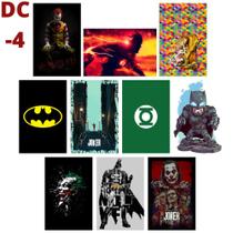 Placas De Herois e Vilões Para Decorar Quarto Dc 13x20 10 Unidades