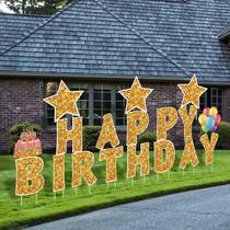 Placas de jardim de aniversário Jetec Happy Birthday 18 unidades com estacas Placas de jardim de aniversário Jetec Happy Birthday 18 unidades com estacas