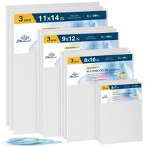 Placas de lona em aquarela PHOENIX, pacote com 12, 12,7 x 17,8 cm de algodão Placas de lona em aquarela PHOENIX, pacote com 12, 12,7 x 17,8 cm de algodão