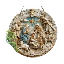 Placas De Madeira Para Pendurar Na Parede Com Cenário De Presépio, Decorações De Natal Para Porta Da Placas De Madeira Para Pendurar Na Parede Com Cenário De Presépio, Decorações De Natal Para Porta Da