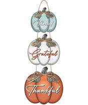 Placas de parede ARTDMT Pumpkin Decor Grateful Thankful Blessed x3 Placas de parede ARTDMT Pumpkin Decor Grateful Thankful Blessed x3