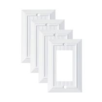 Placas de parede de fibra de bambu Funkiim, 1 gangue, branco, pacote com 4