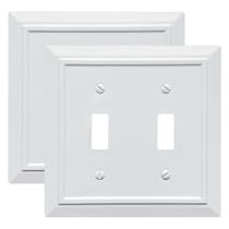 Placas de parede de fibra de bambu FunKiim 2 Gang Pure White 2PK