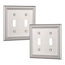 Placas de parede DEWENWILS Double Toggle Brushed Nickel, pacote com 2