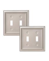 Placas de parede DEWENWILS Double Toggle Satin Nickel, pacote com 2