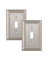 Placas de parede DEWENWILS Single Toggle Brushed Nickel, pacote com 2 Placas de parede DEWENWILS Single Toggle Brushed Nickel, pacote com 2