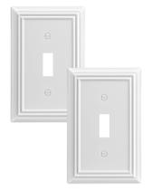 Placas de parede DEWENWILS Single Toggle White Metal, pacote com 2