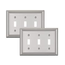 Placas de parede DEWENWILS Triple Toggle Brushed Nickel Metal x2 Placas de parede DEWENWILS Triple Toggle Brushed Nickel Metal x2