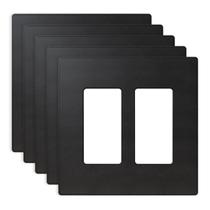 Placas de parede ELEGRP 2 Gang Screwless Decorative Black Placas de parede ELEGRP 2 Gang Screwless Decorative Black