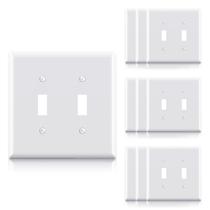 Placas de parede ELEGRP 2-Gang Toggle Switch Inbreakable White x10