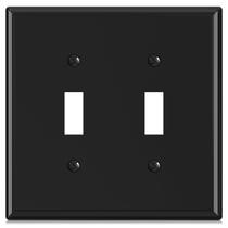 Placas de parede ELEGRP 2-Gang Toggle Switch Unbreakable Black