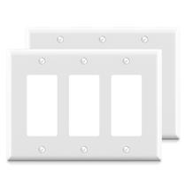 Placas de parede ELEGRP 3-Gang de tamanho médio 4,88 cm A x 6,75 cm L (pacote com 2) Placas de parede ELEGRP 3-Gang de tamanho médio 4,88 cm A x 6,75 cm L (pacote com 2)