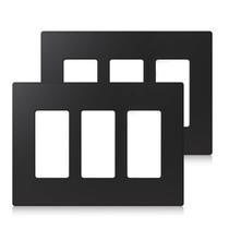 Placas de parede ELEGRP 3-Gang Screwless Decorative (pacote com 2) Placas de parede ELEGRP 3-Gang Screwless Decorative (pacote com 2)